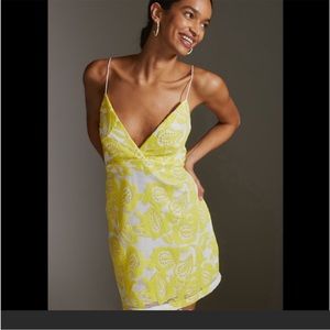 Maeve Anthropologie Dress Yellow & White Size 4